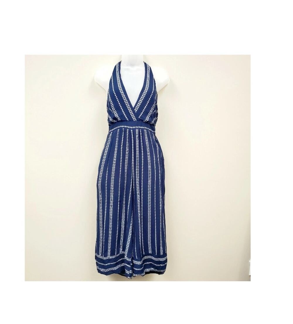 100% RAYON Lulus Halter Neck size L Wide-Leg Jumpsuit